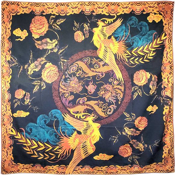 NWT Double Sided Silk Scarf 52"x52" Large Square Shawl Wrap XiangYunShal 2285 - Picture 1 of 15